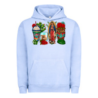 Pigment Grape Ice lady of guadalupe coffee cups Urban Hoodie - Zillion Design Studio