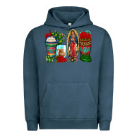 Pigment Midnight Navy lady of guadalupe coffee cups Urban Hoodie - Zillion Design Studio