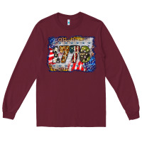 Burgundy 1776 4th of july background Long Sleeve Tee - BarkalooDesign