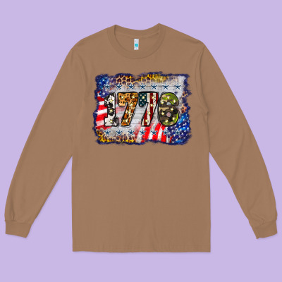 1776 4th Of July Background Long Sleeve Tee Designed By Barkaloodesign