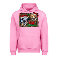 Fuchsia Pink merry christmas heifers Urban Hoodie - RanaPortraitStore