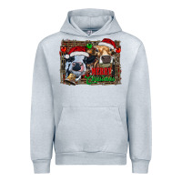 Heather Grey merry christmas heifers Urban Hoodie - RanaPortraitStore