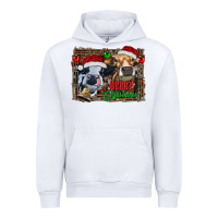 White merry christmas heifers Urban Hoodie - RanaPortraitStore