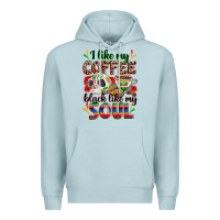 Blue Mist i like my coffee black like my soul Premium Hoodie - Zillion Design Studio