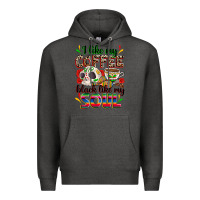 Charcoal Heather i like my coffee black like my soul Premium Hoodie - Zillion Design Studio
