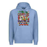 Colony Blue i like my coffee black like my soul Premium Hoodie - Zillion Design Studio