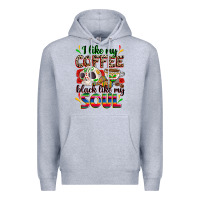 Heather Grey i like my coffee black like my soul Premium Hoodie - Zillion Design Studio
