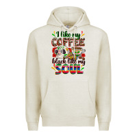 Oatmeal Heather i like my coffee black like my soul Premium Hoodie - Zillion Design Studio