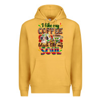 Mustard i like my coffee black like my soul Premium Hoodie - Zillion Design Studio