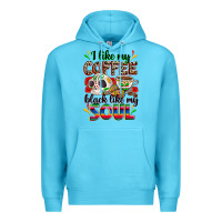 Ocean Blue i like my coffee black like my soul Premium Hoodie - Zillion Design Studio
