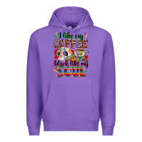 Purple i like my coffee black like my soul Premium Hoodie - Zillion Design Studio