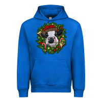 Cobalt heifer cow with Christmas wreath Urban Hoodie - RanaPortraitStore