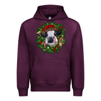 Mauve Wine heifer cow with Christmas wreath Urban Hoodie - RanaPortraitStore