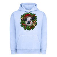 Pigment Grape Ice heifer cow with Christmas wreath Urban Hoodie - RanaPortraitStore