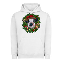 Pigment Lunar Rock heifer cow with Christmas wreath Urban Hoodie - RanaPortraitStore
