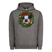 Pigment Tornado heifer cow with Christmas wreath Urban Hoodie - RanaPortraitStore