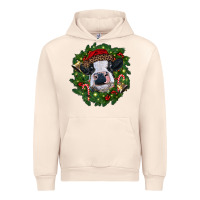 Sandshell heifer cow with Christmas wreath Urban Hoodie - RanaPortraitStore