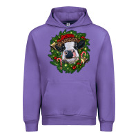 Tulip heifer cow with Christmas wreath Urban Hoodie - RanaPortraitStore