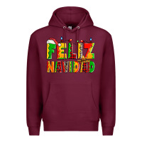 Burgundy feliz navidad Premium Hoodie - Zillion Design Studio
