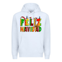 White feliz navidad Premium Hoodie - Zillion Design Studio