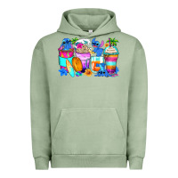 Pigment Oil Green stitch summer coffee cups Urban Hoodie - Zillion Design Studio