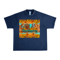 Navy Happy Thanksgiving Urban Heavy Tee - Artiststas