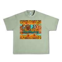 Oil Green Happy Thanksgiving Urban Heavy Tee - Artiststas