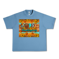 Pebble Blue Happy Thanksgiving Urban Heavy Tee - Artiststas
