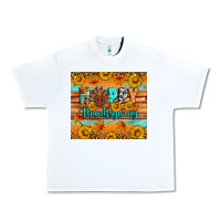 White Happy Thanksgiving Urban Heavy Tee - Artiststas