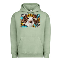 Pigment Oil Green cowhide leopard calf Urban Hoodie - RanaPortraitStore