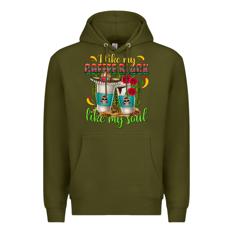 I Like My Coffee Black Like My Soul Premium Hoodie by texasbilliewilder | Teevron