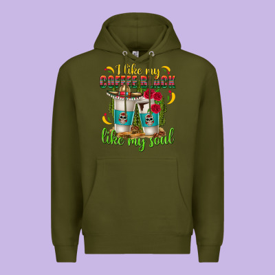 I Like My Coffee Black Like My Soul Premium Hoodie Designed By Texasbilliewilder