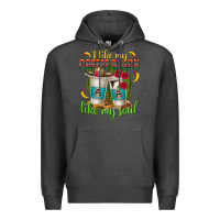 Charcoal Heather I Like My Coffee Black Like My Soul Premium Hoodie - texasbilliewilder