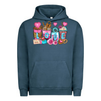 Pigment Midnight Navy valentine's day coffee cups Urban Hoodie - Zillion Design Studio