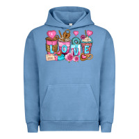 Pigment Pebble Blue valentine's day coffee cups Urban Hoodie - Zillion Design Studio