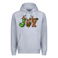 Heather Grey christmas joy Premium Hoodie - RanaPortraitStore