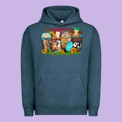 Heifers Coffee Cups Urban Hoodie Designed By Zillion Design Studio