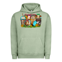 Pigment Oil Green heifers coffee cups Urban Hoodie - Zillion Design Studio
