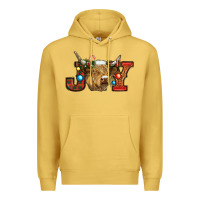 Antique Gold christmas joy cow Premium Hoodie - RanaPortraitStore