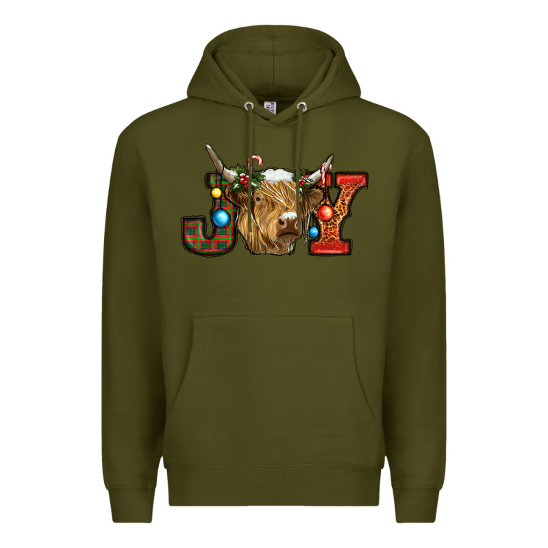 Christmas Joy Cow Premium Hoodie by RanaPortraitStore | Teevron