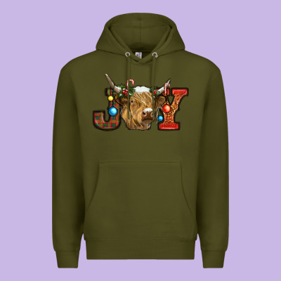 Christmas Joy Cow Premium Hoodie Designed By Ranaportraitstore