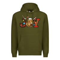 Army Green christmas joy cow Premium Hoodie - RanaPortraitStore