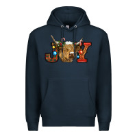 Navy christmas joy cow Premium Hoodie - RanaPortraitStore