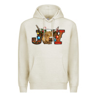 Oatmeal Heather christmas joy cow Premium Hoodie - RanaPortraitStore