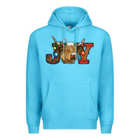 Ocean Blue christmas joy cow Premium Hoodie - RanaPortraitStore