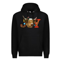 Black christmas joy cow Premium Hoodie - RanaPortraitStore
