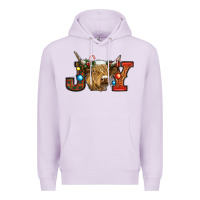 Lilac christmas joy cow Premium Hoodie - RanaPortraitStore