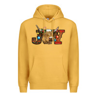 Mustard christmas joy cow Premium Hoodie - RanaPortraitStore