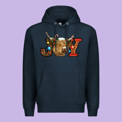 Christmas Joy Cow Premium Hoodie Designed By Ranaportraitstore