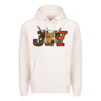 Pale Pink christmas joy cow Premium Hoodie - RanaPortraitStore